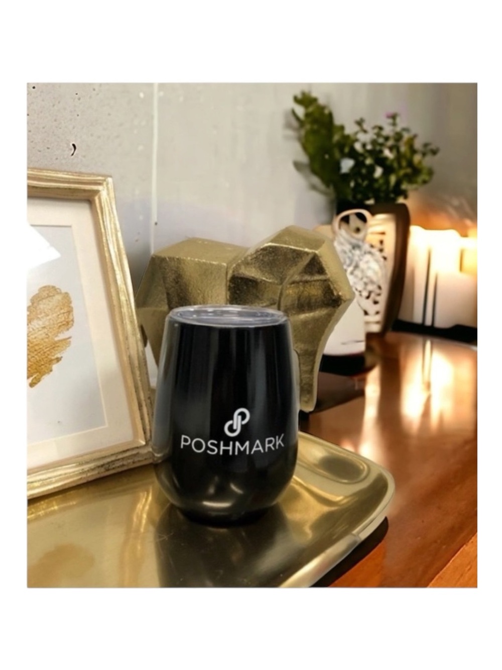 new Poshmark ༄ Stemless Wine Tumbler ༄ Coffee Cup ༄ Black Stainless Steel - Picture 4 of 16